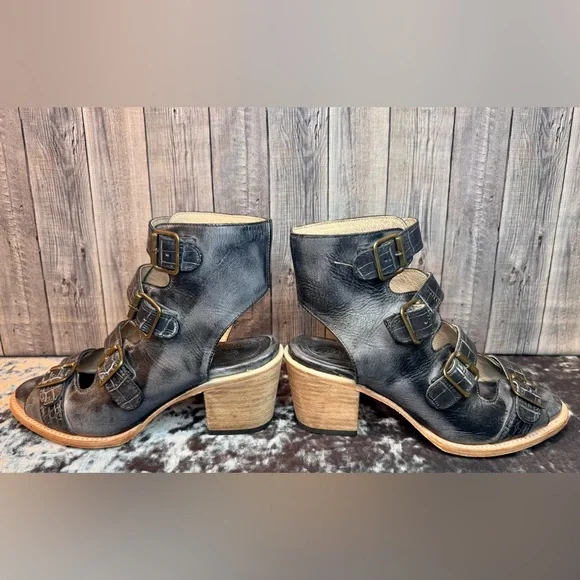 FREEBIRD Quail Black Multi Distressed Strappy Sandals Size 9 - Picture 7 of 14